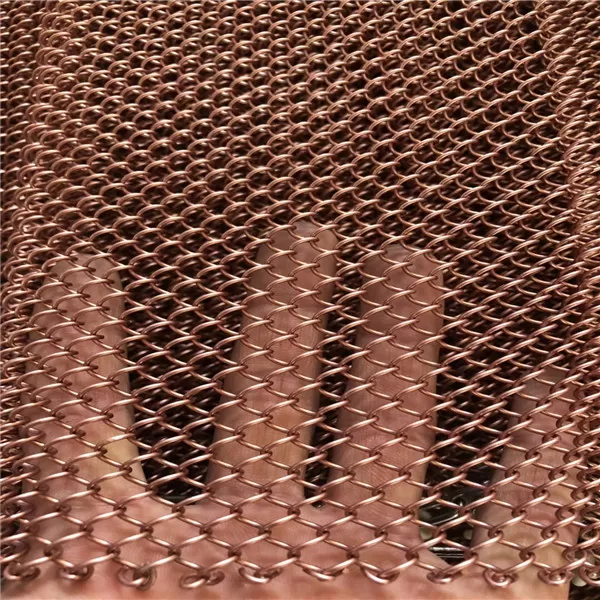 Cortina de malha metálica cor cobre Dropiron